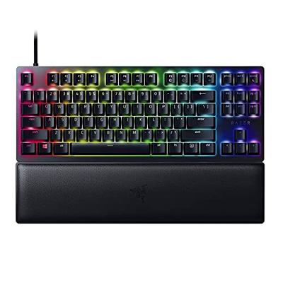 Razer Huntsman V2 Tenkeyless (Paarse schakelaar) - Optisch gaming toetsenbord zonder numeriek toetsenblok (Klikkende optische schakelaars, Doubleshot PBT toetskappen) QWERTY US-Layout | Zwart
