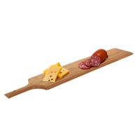 Serveerplank/amuse/tapas hapjes plank - 75 x 14 x 20 cm - bamboe hout - borrelplank - rustiek - thumbnail