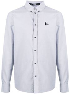 Karl Lagerfeld chemise Oxford à logo brodé - Gris