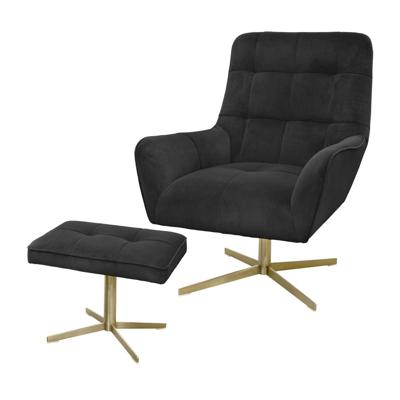 Fauteuil swivel Maylin zwart 101cm