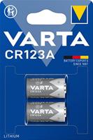 Varta batterijen Electronics CR123A Lithium knoopcel verpakking met 2 stuks knoopcellen in originele blisterverpakking met 2 stuks, Blauw, Zilver