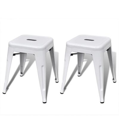 vidaXL Krukken stapelbaar 2 st metaal wit vidaXL Krukken stapelbaar 2 st metaal wit