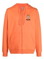 Moschino hoodie zippé à logo imprimé - Orange