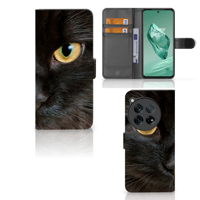 OnePlus 12 Telefoonhoesje met Pasjes Zwarte Kat - thumbnail