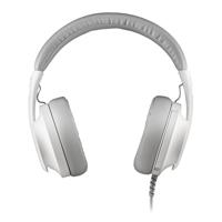 NGS VOX 805 - Stereo-hoofdtelefoon, verstelbare microfoon, USB-C en USB-A-adapter, ruisonderdrukking, volumeregelaar, gevoerde hoofdband, 2 m kabel, plug & play voor pc, tablet en smartphone, wit