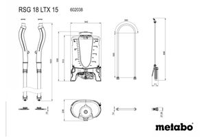 Metabo 602038850 RSG 18 LTX 15 Rugspuit 15 l Zonder accu