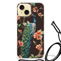 Apple iPhone 15 Case Anti-shock Pauw met Bloemen - thumbnail