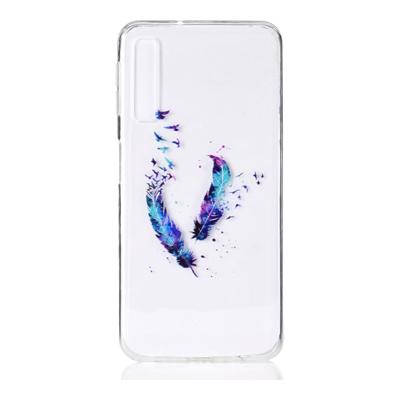 Shop4 - Samsung Galaxy A7 (2018) Hoesje - Zachte Back Case Veren en Vogels