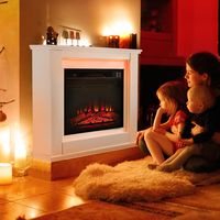 Elektrische Open Haard met Houten Frame 1800 W 17 °C - 27 °C Staande Open Haard 6 Uur Timer Elektrische Verwarming Licht Verstelbaar Elektrische Open Haard met Houten Frame 1800 W 17 °C - 27 °C Staande Open Haard 6 Uur Timer Elektrische Verwarming Licht Verstelbaar