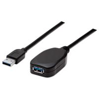 Manhattan USB-kabel USB 3.2 Gen1 (USB 3.0 / USB 3.1 Gen1) USB-A stekker, USB-A bus 5.00 m Zwart 150712