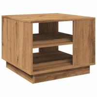 vidaXL Salontafel 55x55x42 cm bewerkt hout artisanaal eikenkleurig, bijzettafel, woonkamertafel, middentafel, banktafel, bank tafel, accenttafel