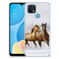 OPPO A15 TPU Hoesje Paarden - thumbnail