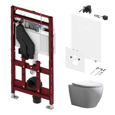Tece 400 Toiletset met Geurafzuiging - Inbouw WC Hangtoilet Wandcloset Beauti Flatline Rimfree - Elektronische sen-Touch Bedieningsplaat Wit Tece 400 Toiletset met Geurafzuiging - Inbouw WC Hangtoilet Wandcloset Beauti Flatline Rimfree - Elektronische sen-Touch Bedieningsplaat Wit