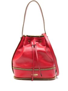 Moschino sac seau à détail de zip - Rouge