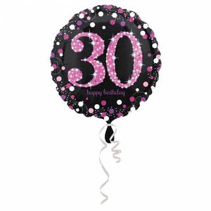 FolieBallon 30 jaar happy birthday pink 43cm