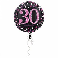 FolieBallon 30 jaar happy birthday pink 43cm - thumbnail