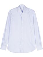 Mazzarelli chemise en coton à fines rayures - Bleu