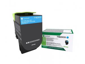 Lexmark Tonercassette (recycling) CS317 CS417 CS517 CX317 CX417 CX517 Origineel Cyaan 2300 bladzijden 71B20C0