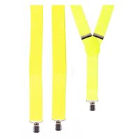 Carnaval verkleed bretels - fluor geel - polyester - volwassenen/heren/dames - thumbnail