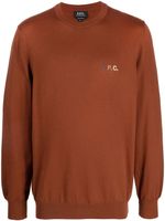 A.P.C. sweat en coton à logo brodé - Marron - thumbnail