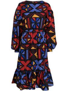 Stella Jean robe évasé à motif en jacquard - Multicolore