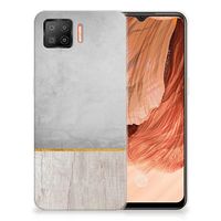 OPPO A73 4G Bumper Hoesje Wood Concrete