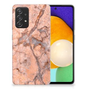 Samsung Galaxy A52 (5G/4G) TPU Siliconen Hoesje Marmer Oranje