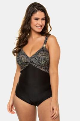 Ulla Popken Badpak, softcups, pailletten, voering voor - Grote Maten