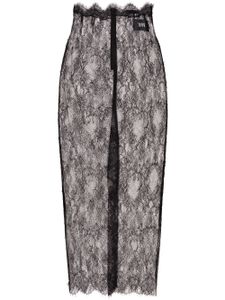 Dolce & Gabbana semi-sheer lace midi skirt - Noir