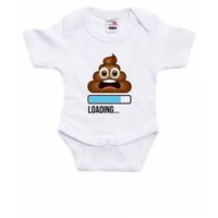 Baby rompertje - Loading Poop - wit/blauw - babyshower/kraamcadeau