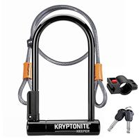 Kryptonite 12 STD W/ 4 'Flex Cadado Keeper 12std+Cable 4, Adult Unisex, Black