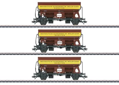 Märklin 46335 H0 3-delige set zwenkdakwagons Tdgs 930 Westdeutsche kwartwerken van de DB