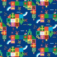 Geschenkpapier Intocht Sint Silver 30 centimeter x 200 meter