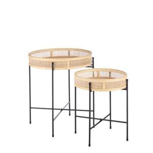 Mica Decorations Leandro Bijzettafel - Set van 2 - H53 cm - Zwart