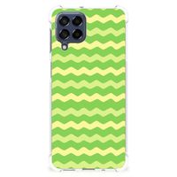 Samsung Galaxy M53 Doorzichtige Silicone Hoesje Waves Green - thumbnail