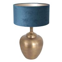 Steinhauer Gouden schemerlamp Brass met blauw velvet 7204BR