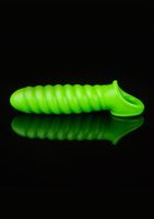 Swirl Stretchy Penis Sleeve - Glow in the Dark - Neon Green