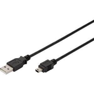 Digitus USB-kabel USB 2.0 USB-A stekker, USB-mini-B stekker 3.00 m Zwart AK-300108-030-S