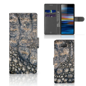 Sony Xperia 10 Telefoonhoesje met Pasjes Krokodillenprint