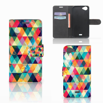 Wiko Rainbow Jam Telefoon Hoesje Geruit