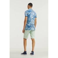 A fish named Fred regular fit polo met bladprint blauw