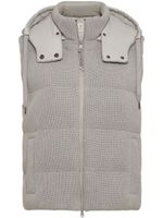 Brunello Cucinelli gilet en maille à empiècement matelassé - Gris