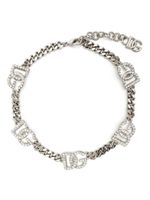 Dolce & Gabbana bracelet serti de cristaux à breloque logo - Argent