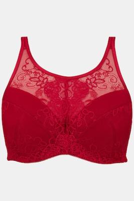 Ulla Popken Bh top, softcups, transparant kant, dubbele sluiting - Grote Maten