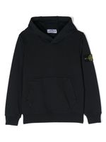 Stone Island Junior hoodie à patch Compass - Bleu