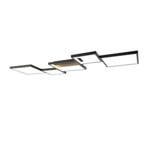 QAZQA Plafondlamp zwart incl. LED 3 staps dimbaar 5-lichts - Lejo