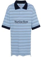 Martine Rose polo rayé à logo imprimé - Bleu