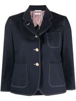 Thom Browne veste crop à détail de patch - Bleu