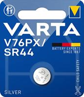 Varta batterijen Electronics V76PX Lithium knoopcellen SR44 verpakking met 1 knoopcel in originele blisterverpakking van 1 exemplaar, 1-pak, blauw, zilver