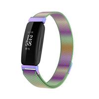 By Qubix - Compatible met Fitbit Inspire 2 & Ace 3 Milanese bandje - Maat: Small - Multi color - Compatible fitbit bandje